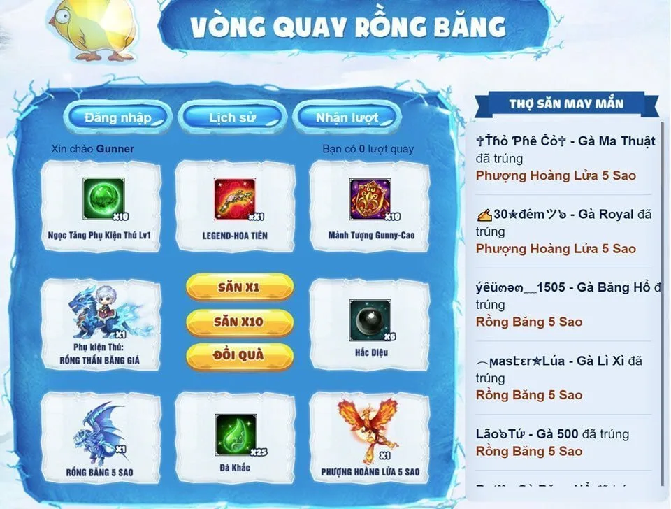 Game thủ khoe chiến tích săn Rồng Băng và Phượng Hoàng Lửa ở Gunny