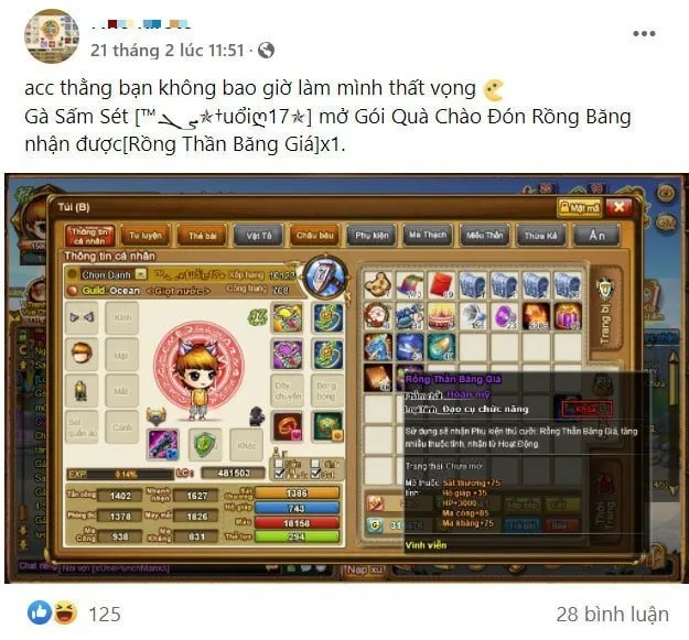 Game thủ khoe chiến tích săn Rồng Băng và Phượng Hoàng Lửa ở Gunny