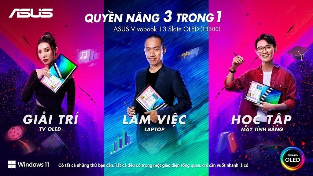 ASUS Việt Nam chính thức ra mắt VivoBook 13 Slate OLED (T3300) – quyền năng 3 trong 1 “Giải trí – Làm Việc – Học Tập”