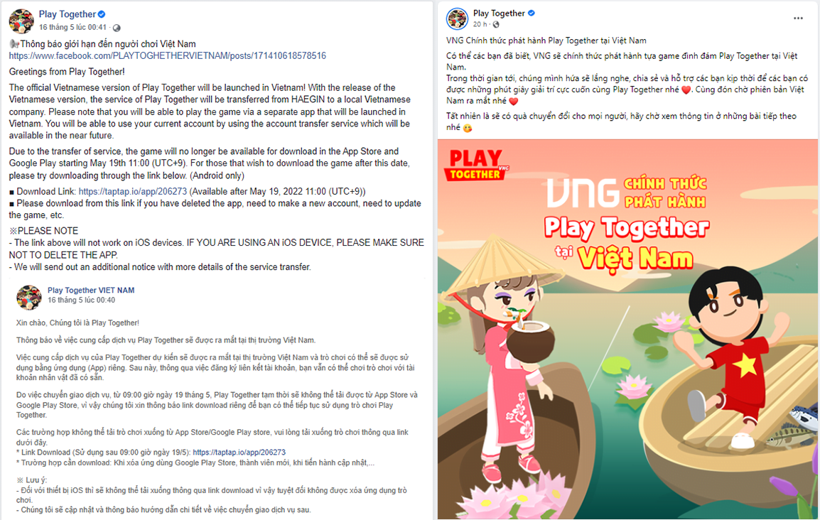 VNG hợp tác cùng Haegin phát hành tựa game từng gây bão Play Together tại Việt Nam