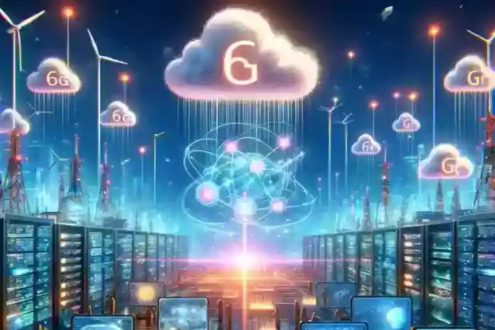 DALL·E 2024-03-19 08.48.02 - Illustrate a futuristic 6G Research Cloud Platform, showcasing a vibrant and technologically advanced cloud computing environment. Imagine a network o