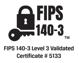 FIPS 140 3 Level 3 Badge Cert 5133 bw result MMOSITE - Thông tin công nghệ