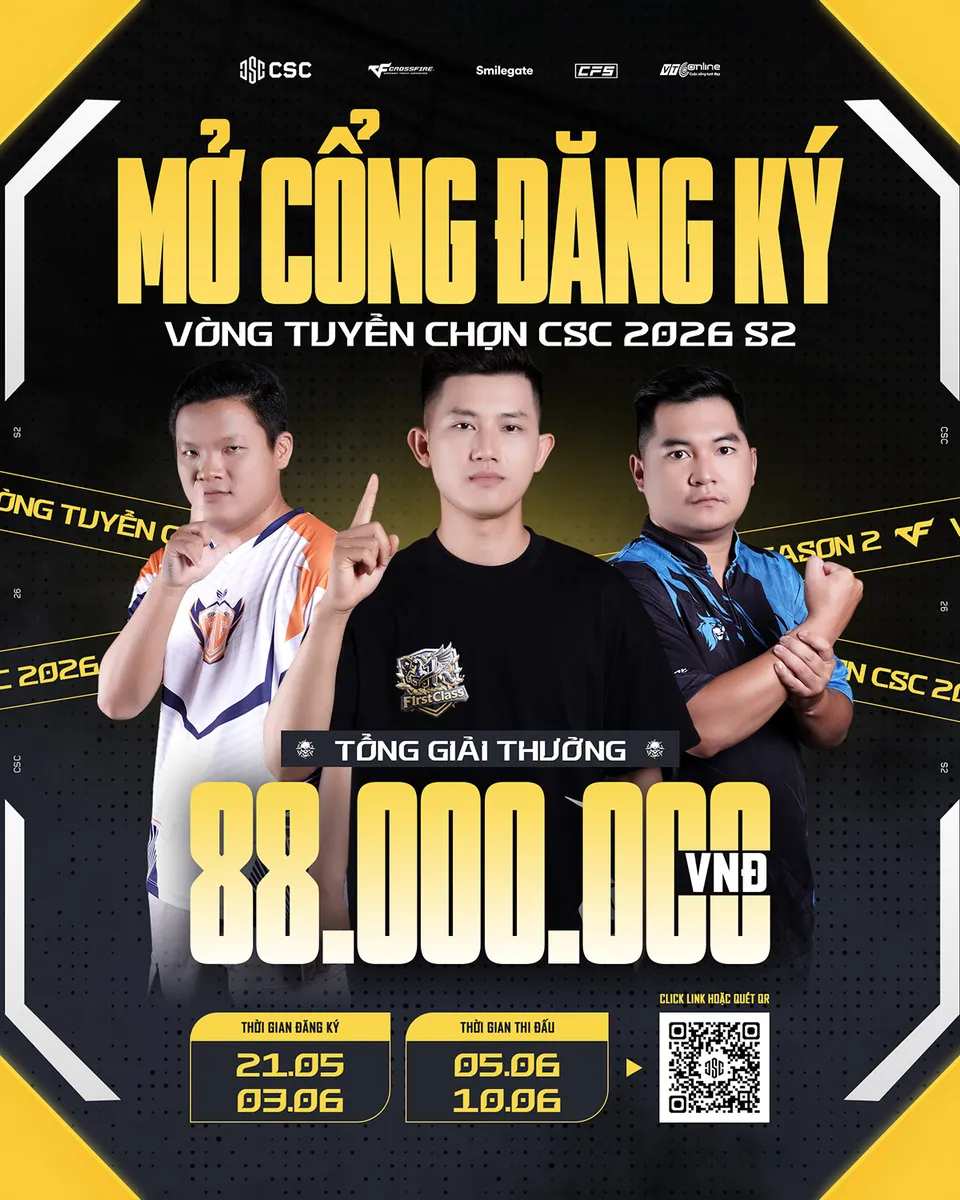 Vòng tuyển chọn CSC 2026 Season 2 mở đăng ký – cơ hội bước ra ánh sáng của các tài năng Đột Kích 3 hinh 1 result 14 MMOSITE - Thông tin công nghệ