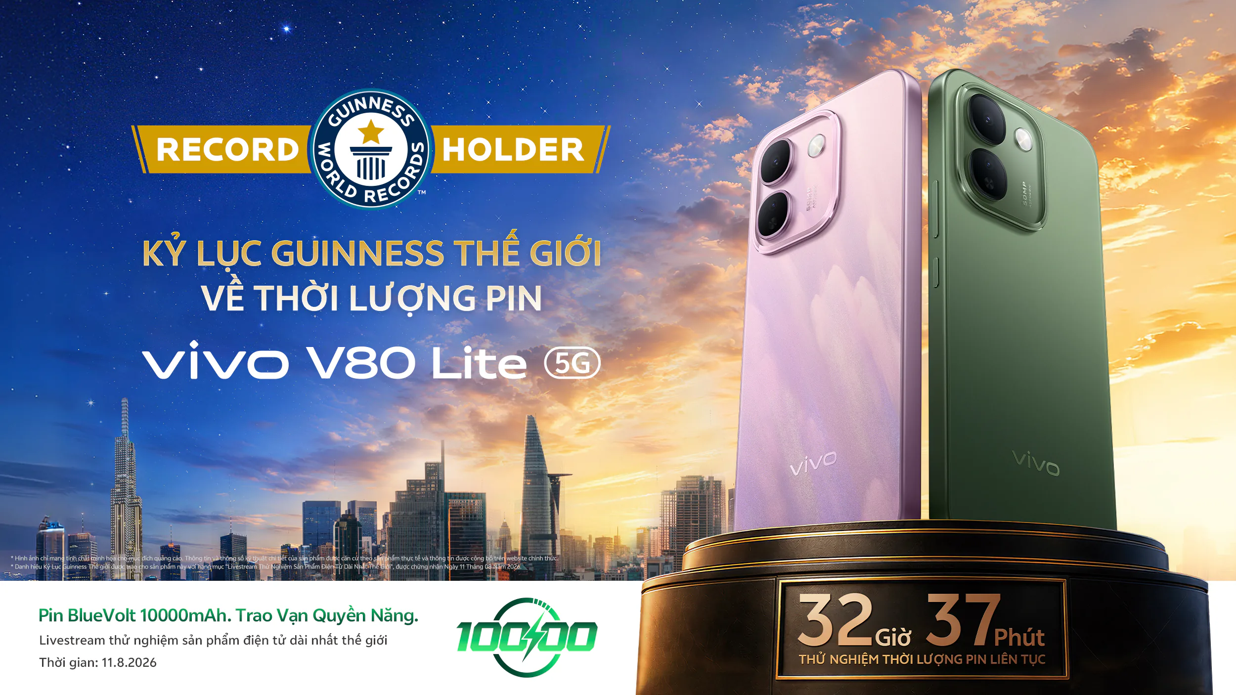 vivo V80 Lite 5G thiết lập KỶ LỤC GUINNESS THẾ GIỚI với 32 giờ 37 phút sử dụng liên tục 6 Anh 3 1 MMOSITE - Thông tin công nghệ