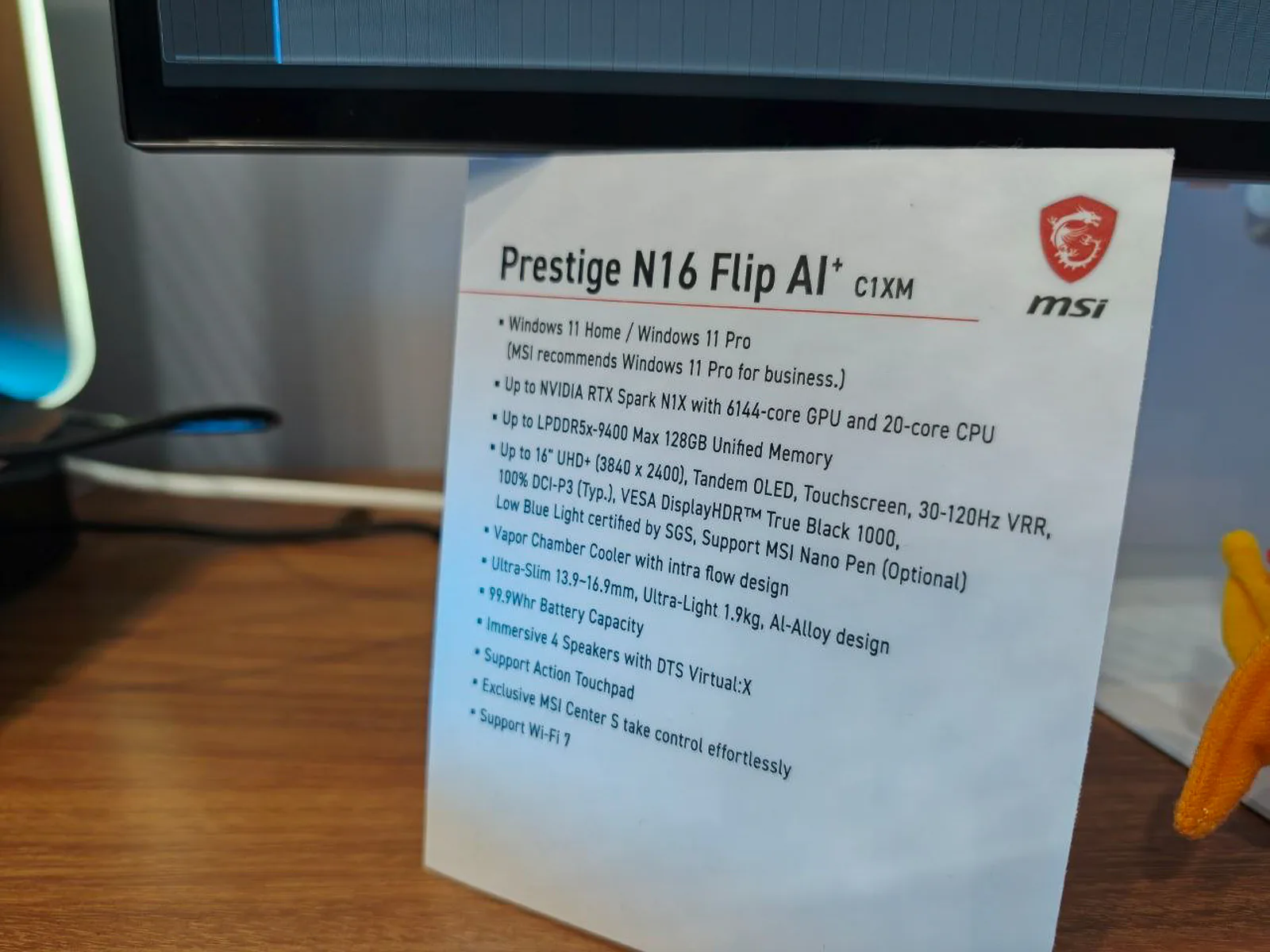 Trên tay MSI Prestige N16 Flip AI+: Laptop xoay gập mang sức mạnh RTX Spark 14 photo 2026 10 16 14 27 39 MMOSITE - Thông tin công nghệ